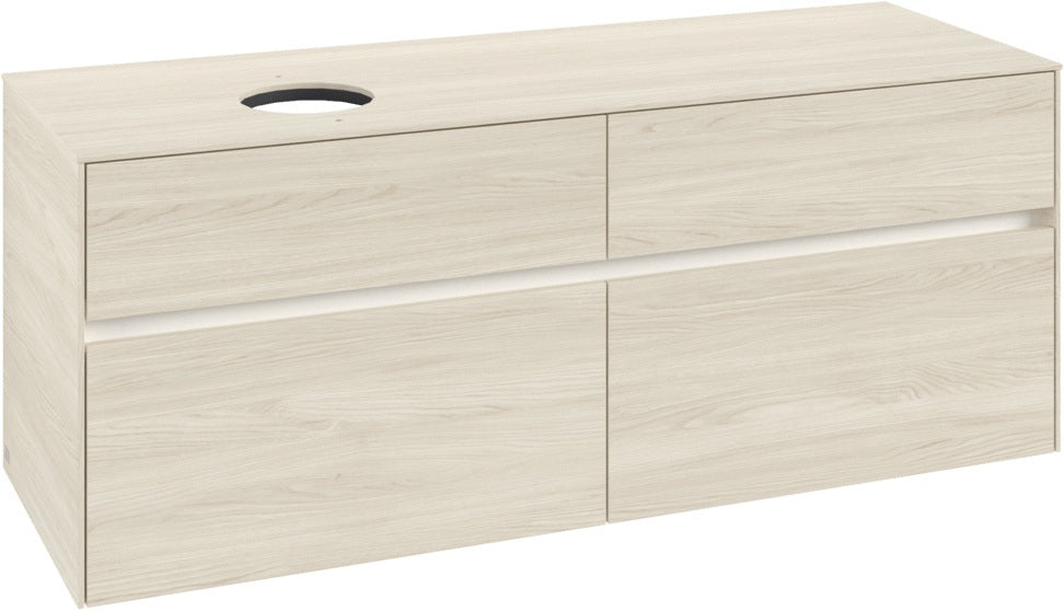 Villeroy & Boch Waschbeckenunterschrank Collaro C046 B0 1400 mm White Oak mit Beleuchtung