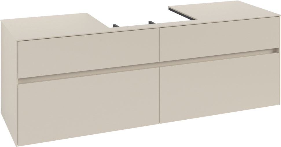 Villeroy & Boch Waschtischunterschrank Collaro C025 B0 1600 mm Cashmere Grey mit Beleuchtung und SoftClosing