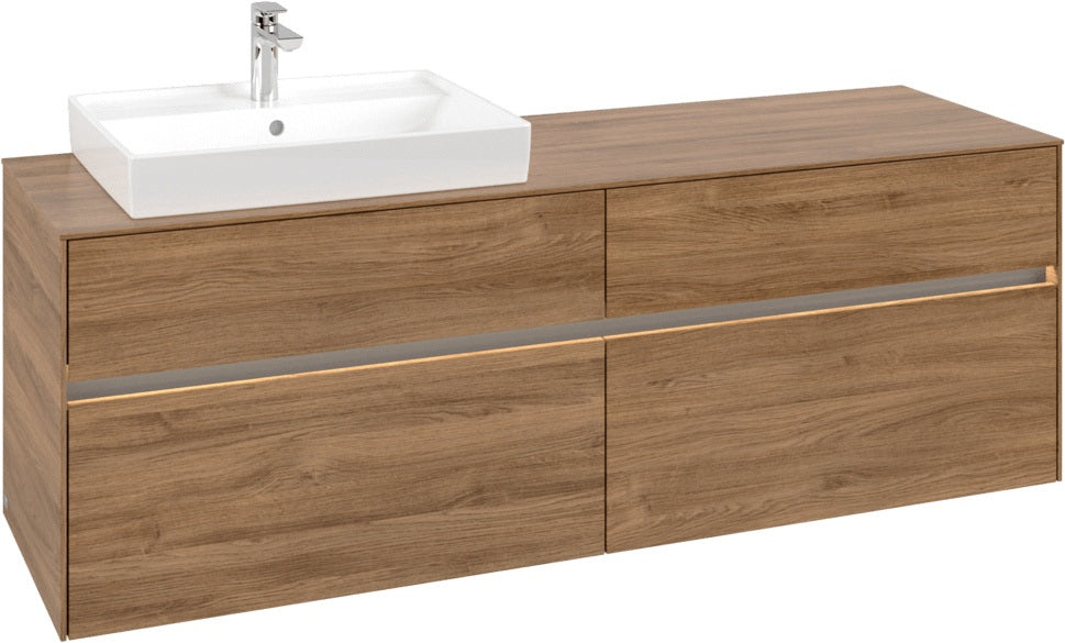 Villeroy & Boch Waschtischunterschrank Collaro C022 B0 1600 mm Kansas Oak mit Beleuchtung
