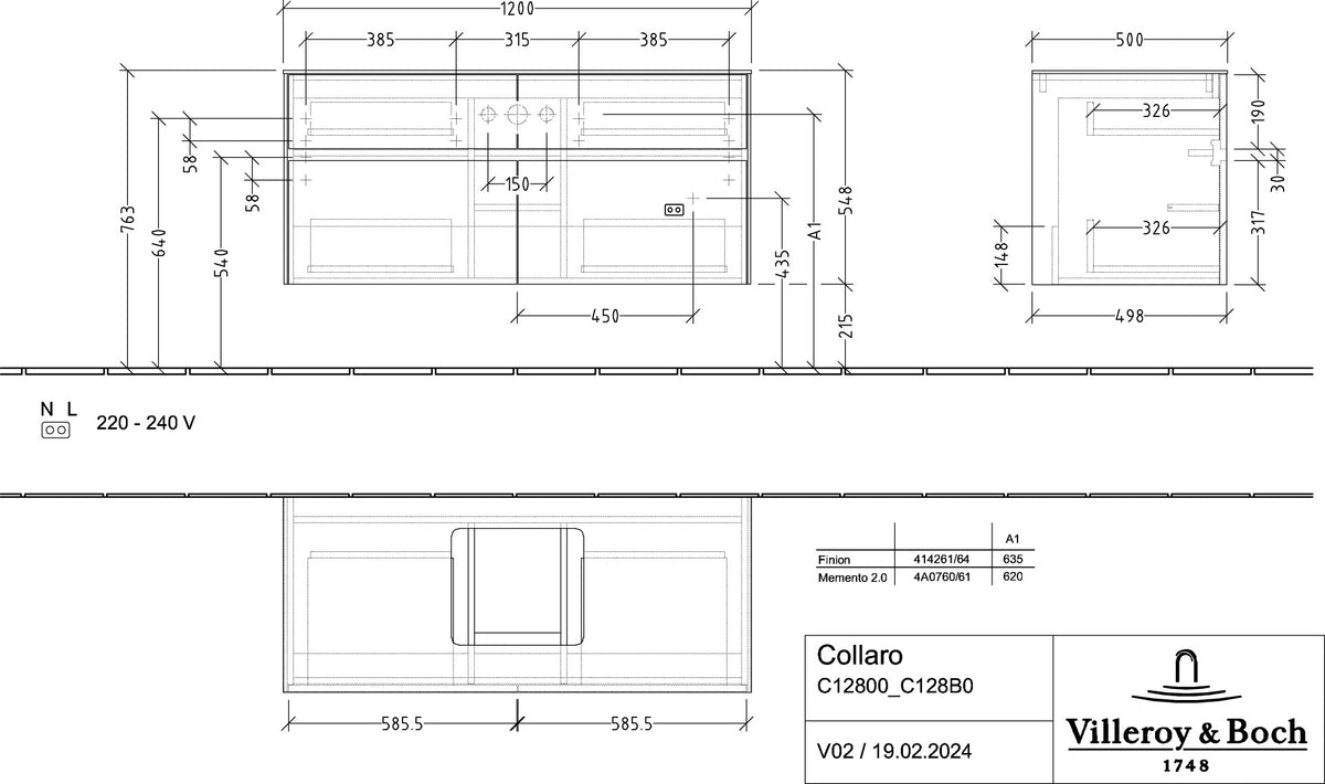 Villeroy & Boch Waschtischunterschrank Collaro C128 1200 mm White Matt mit 4 Auszügen
