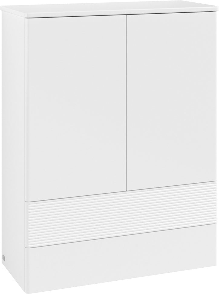 Villeroy & Boch Antao Highboard 814 mm Glossy White Lacquer – Hochglanz Badmöbel mit LED-Beleuchtung