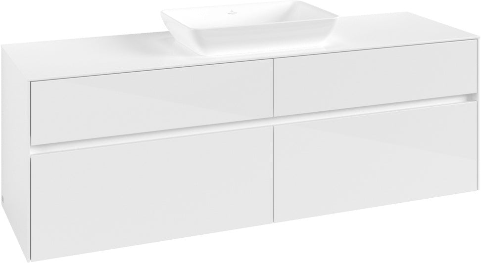 Villeroy & Boch Waschtischunterschrank Collaro C12000 Glossy White 1600 mm mit 4 Auszügen und SoftClosing
