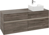 Villeroy & Boch Waschbeckenunterschrank Collaro C047 B0 1400 mm Stone Oak mit Beleuchtung und SoftClosing