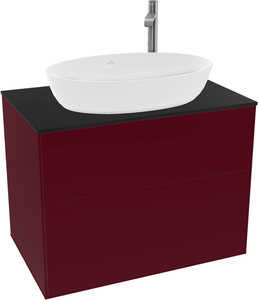 Villeroy & Boch Waschtischunterschrank Finion G8720 mit Beleuchtung und SoftClosing in Glossy White Lacquer