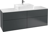 Villeroy & Boch Finion Waschtischunterschrank 1600 mm Anthrazit Matt mit Beleuchtung