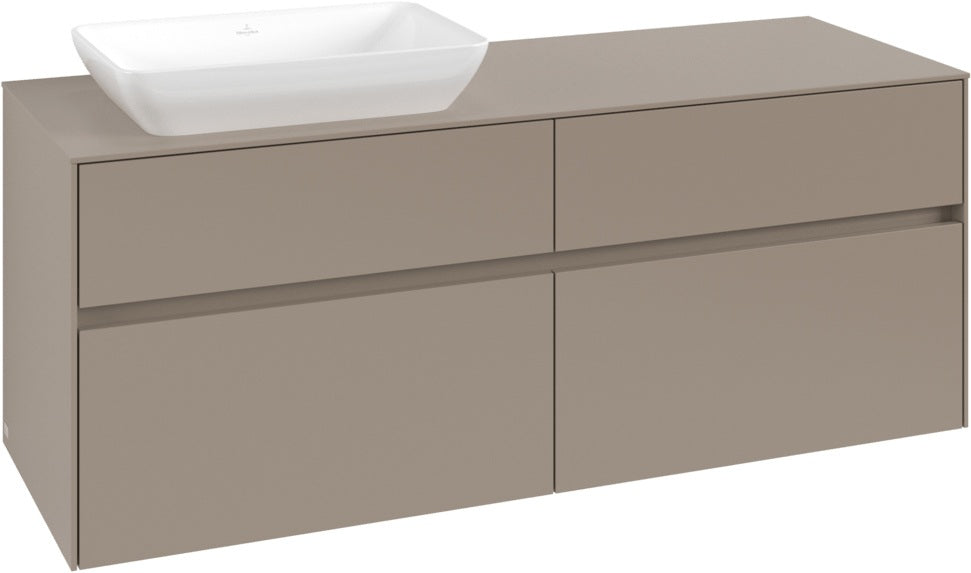 Villeroy & Boch Waschtischunterschrank Collaro C11700 1400 mm Taupe mit 4 Auszügen und SoftClosing