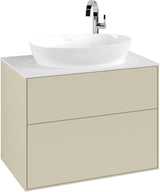 Villeroy & Boch Waschtischunterschrank Finion G8720 mit Beleuchtung und SoftClosing in Glossy White Lacquer
