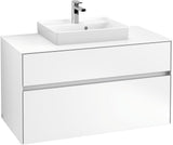 Villeroy & Boch Collaro Waschtischunterschrank 1000 mm White Matt – Eckig, 2 Auszüge, SoftClosing