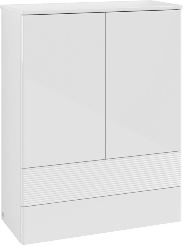 Villeroy & Boch Antao Highboard 814 mm Glossy White Lacquer – Hochglanz Badmöbel mit LED-Beleuchtung