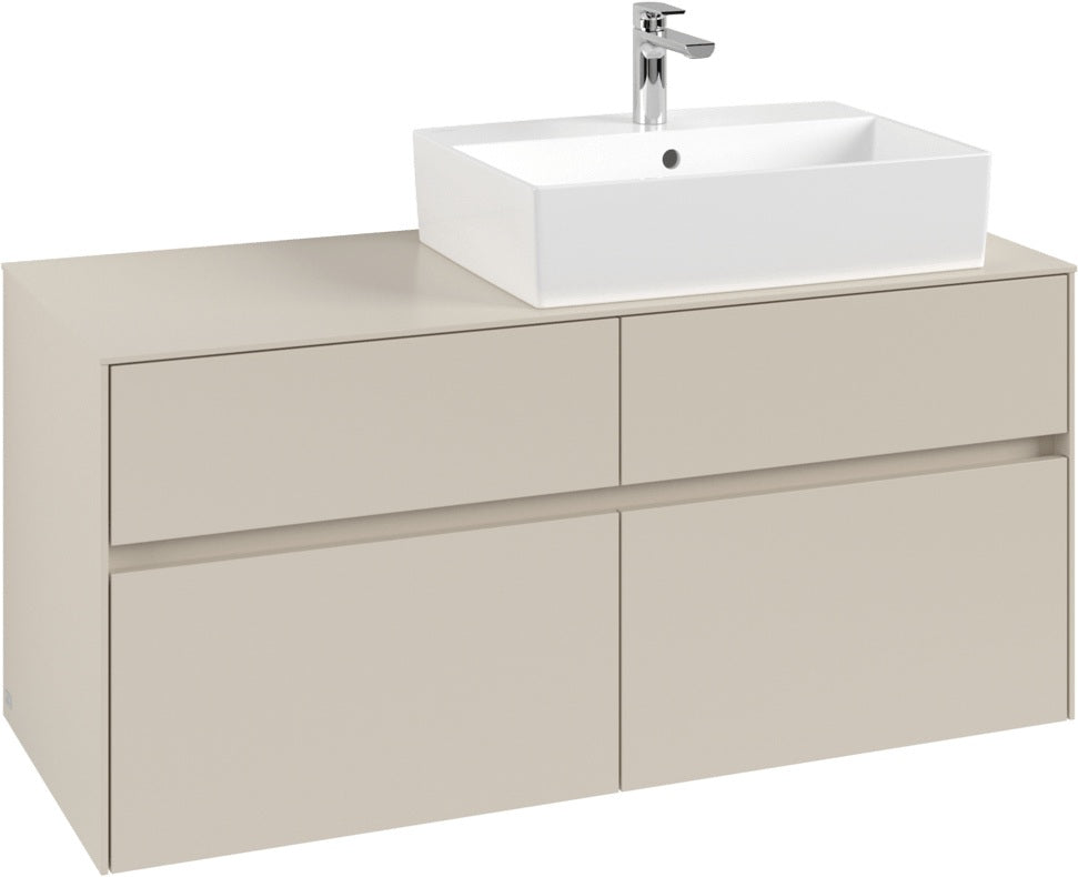 Villeroy & Boch Waschbeckenunterschrank Collaro C130 B0 1200 mm Cashmere Grey mit Beleuchtung und SoftClosing