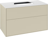 Villeroy & Boch Finion Waschtischunterschrank 1000 mm Anthrazit Matt Lackiert mit Glasabtrennung