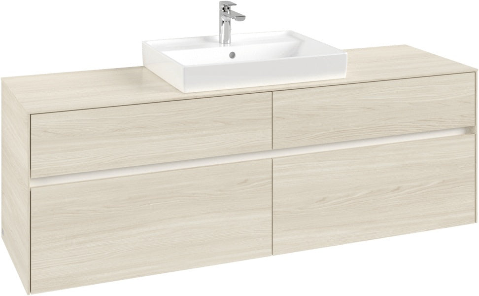 Villeroy & Boch Waschtischunterschrank Collaro C025 B0 1600 mm White Oak mit Beleuchtung