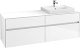 Villeroy & Boch Waschtischunterschrank Collaro C023 B0 1600 mm Glossy White mit Beleuchtung