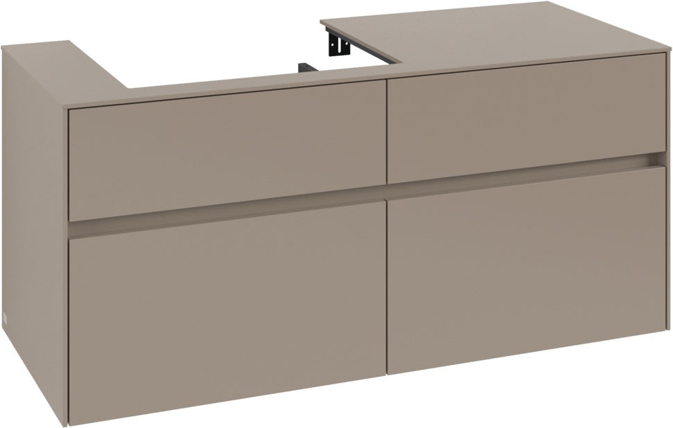 Villeroy & Boch Waschtischunterschrank Collaro C082 1200 mm Taupe mit 4 Auszügen und SoftClosing