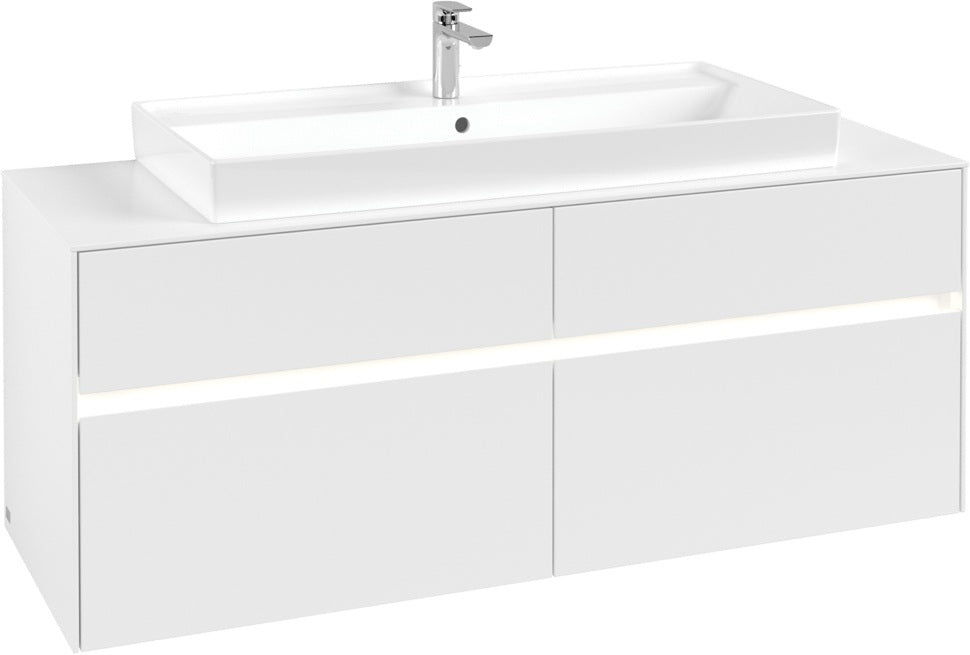 Villeroy & Boch Waschbeckenunterschrank Collaro C092 B0 1400 mm White Matt mit LED-Beleuchtung