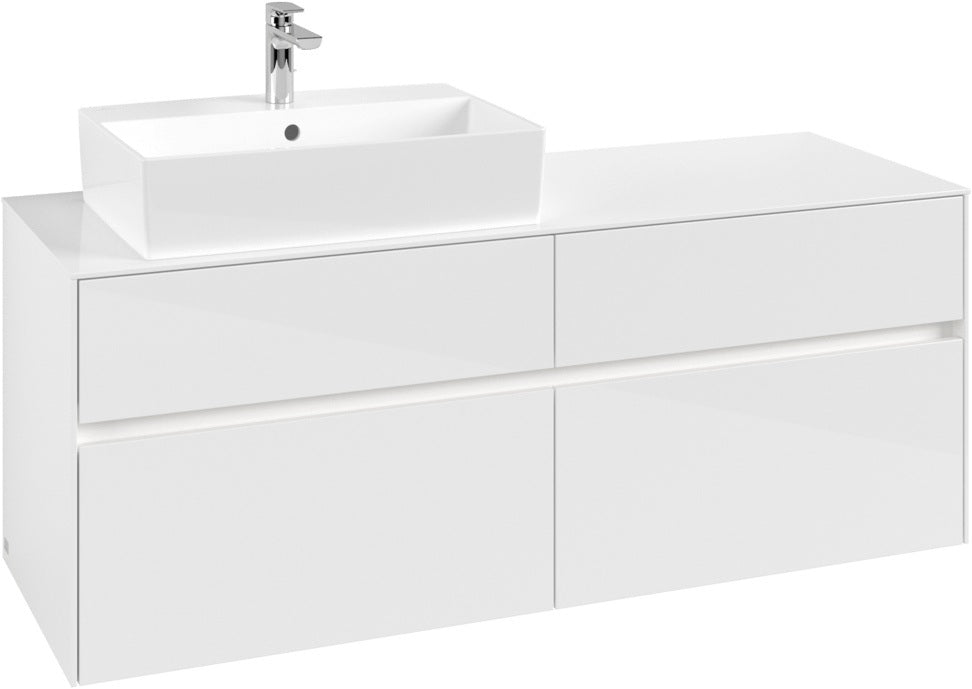 Villeroy & Boch Waschtischunterschrank Collaro C132 B0 1400 mm Glossy White mit Beleuchtung