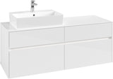 Villeroy & Boch Waschtischunterschrank Collaro C132 B0 1400 mm Glossy White mit Beleuchtung