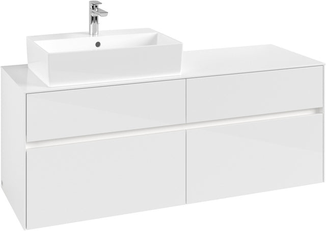 Villeroy & Boch Waschtischunterschrank Collaro C132 B0 1400 mm Glossy White mit Beleuchtung