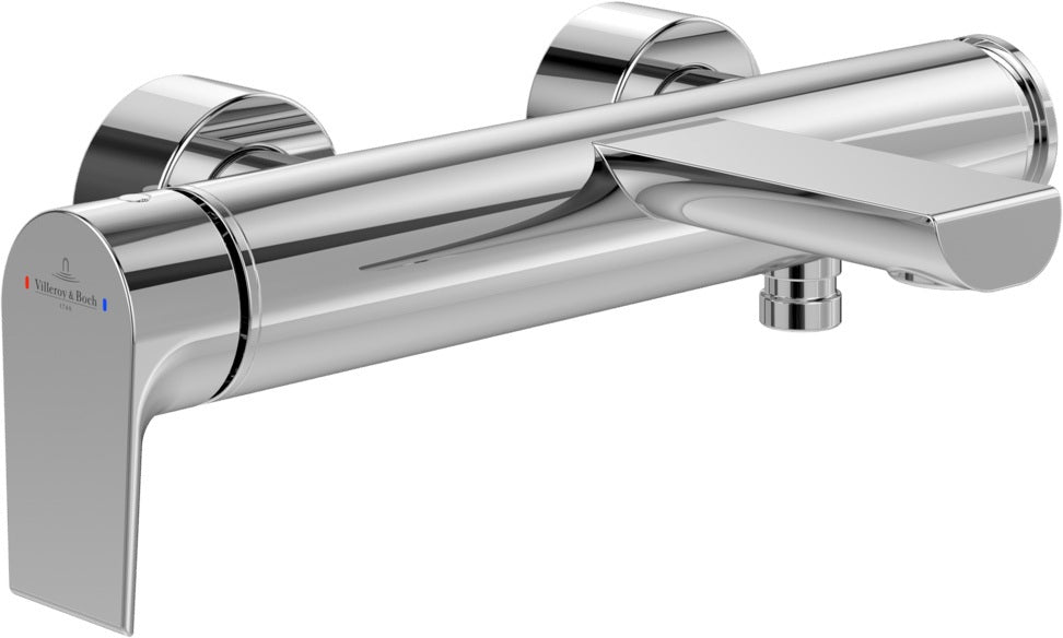 Villeroy & Boch Liberty Einhand-Badewannenarmatur TVT107001000 – Wandmontage, Chrom, AirPlus