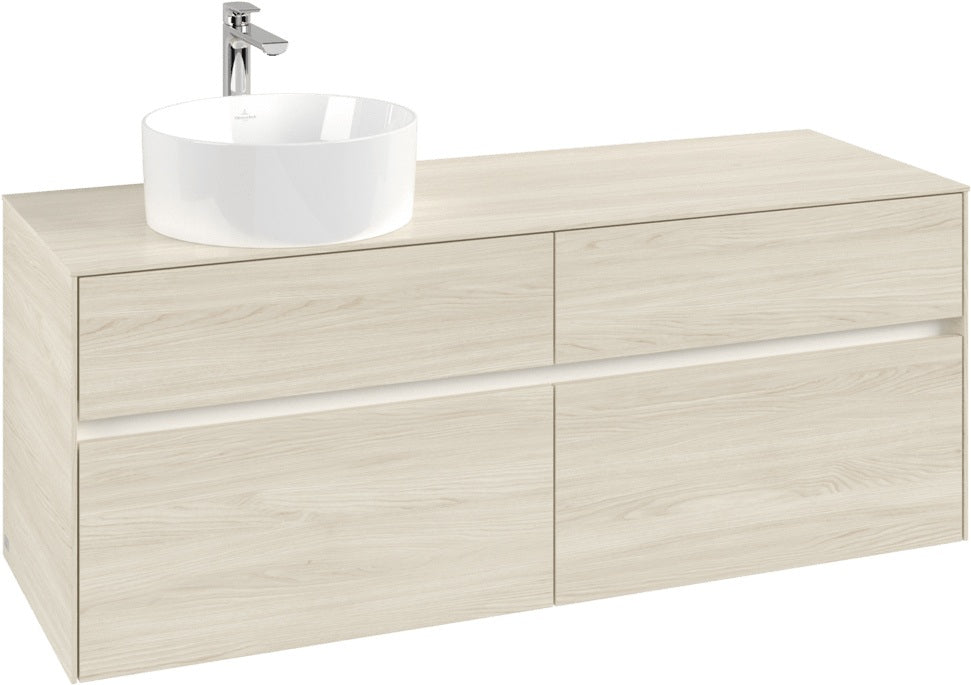 Villeroy & Boch Waschbeckenunterschrank Collaro C046 B0 1400 mm White Oak mit Beleuchtung