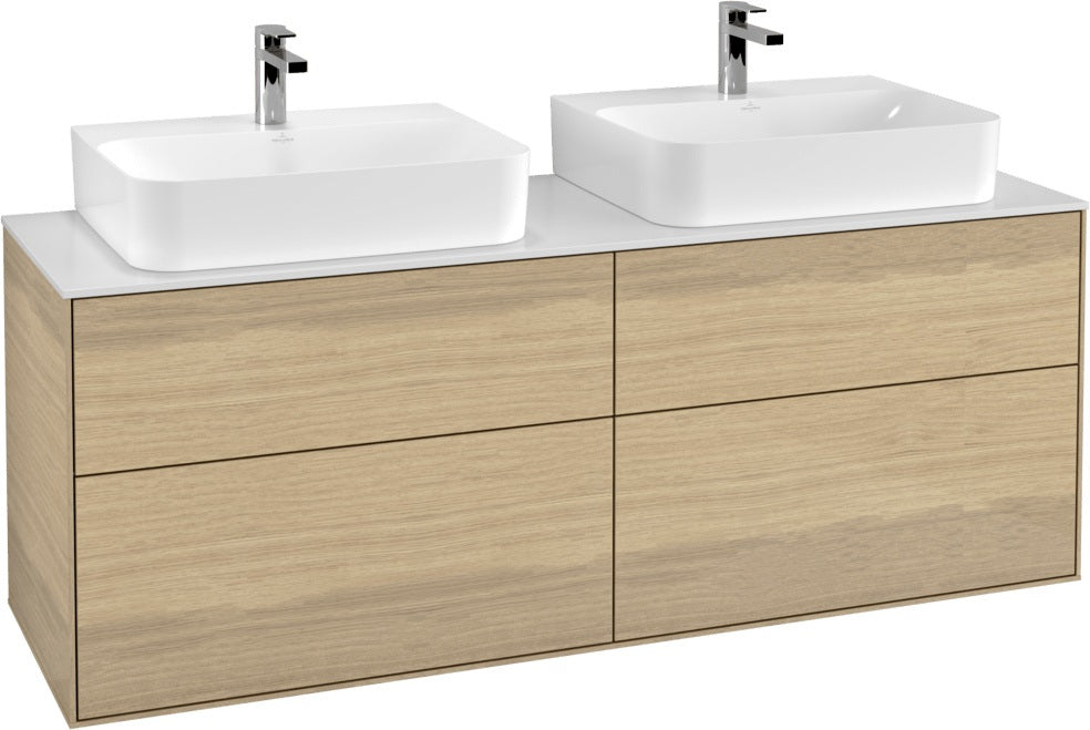Villeroy & Boch Finion Waschbeckenunterschrank 1600 mm Anthrazit Matt mit LED-Beleuchtung und SoftClosing
