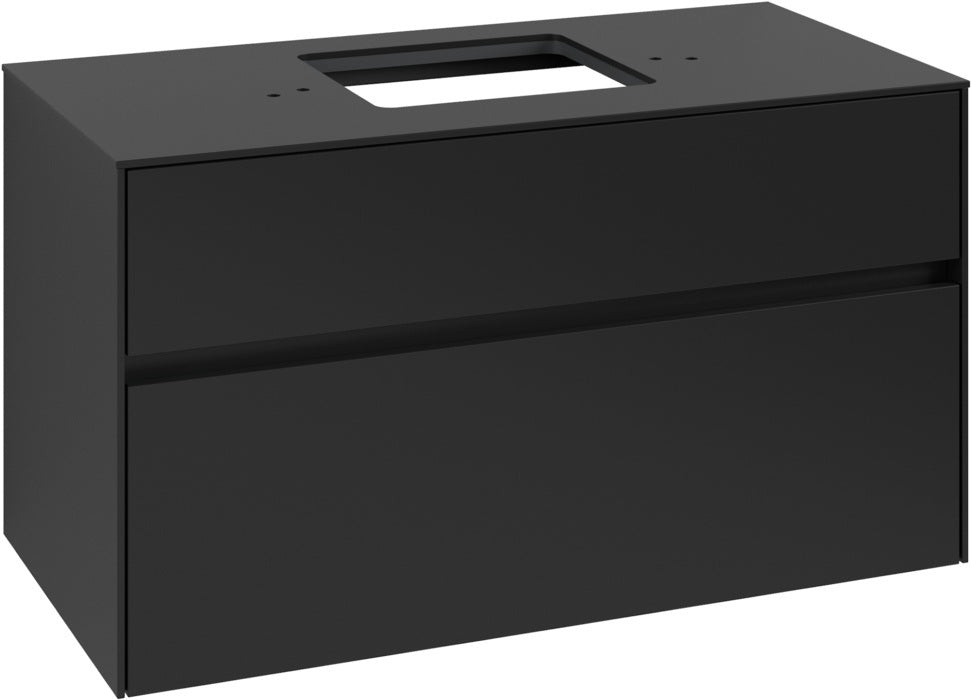 Villeroy & Boch Waschtischunterschrank Collaro C12500 1000 mm Volcano Black mit SoftClosing