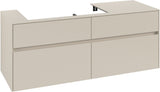 Villeroy & Boch Waschtischunterschrank Collaro C089 B0 1400 mm Cashmere Grey mit Beleuchtung
