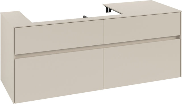 Villeroy & Boch Waschtischunterschrank Collaro C089 B0 1400 mm Cashmere Grey mit Beleuchtung