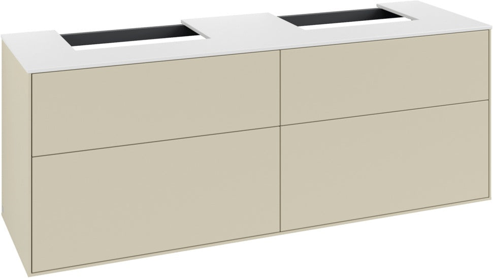 Villeroy & Boch Finion Waschbeckenunterschrank 1600 mm Anthrazit Matt mit LED-Beleuchtung und SoftClosing