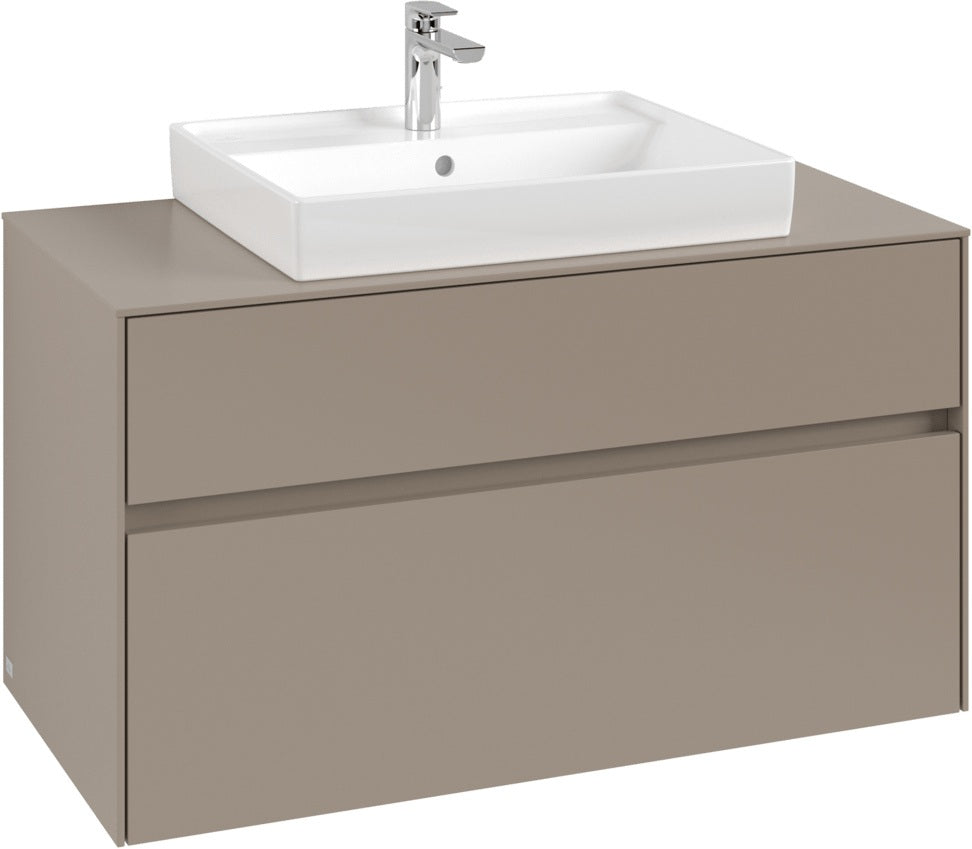 Villeroy & Boch Waschbeckenunterschrank Collaro C019 1000x548x500mm Eckig Taupe