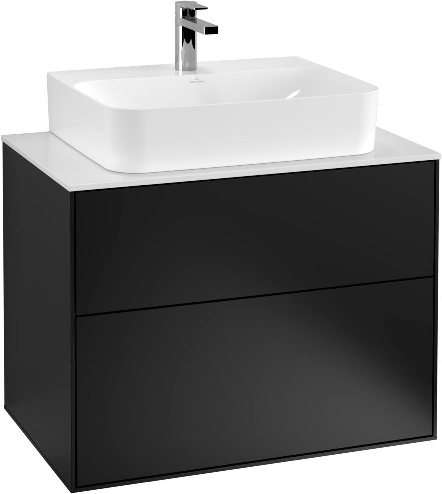 Villeroy & Boch Finion Waschtischunterschrank 800 mm Anthracite Matt mit LED-Beleuchtung