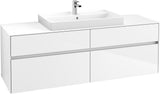 Villeroy & Boch Waschbeckenunterschrank Collaro C028 1600 mm Glossy White mit 4 Auszügen