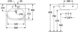 Villeroy & Boch O.novo Combi-Pack Waschtisch 600x490mm Oval Weiß Alpin mit Armatur