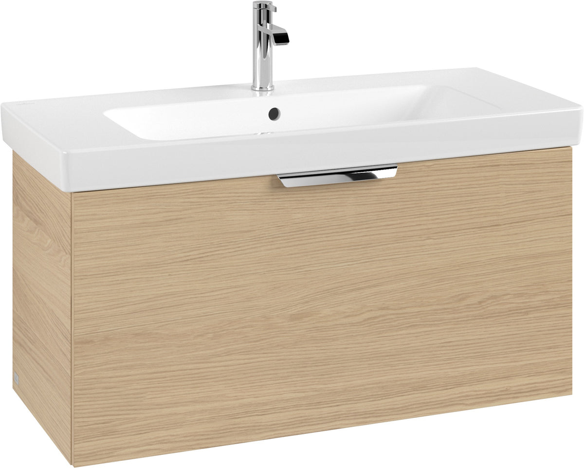 Villeroy & Boch Möbelset LineUp 1000 mm mit Spiegelschrank Arizona Oak – Komplettbad