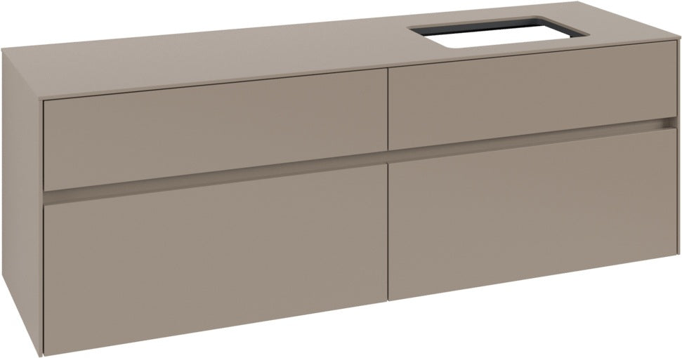 Villeroy & Boch Waschtischunterschrank Collaro C122 B0 1600 mm Taupe mit Beleuchtung und SoftClosing
