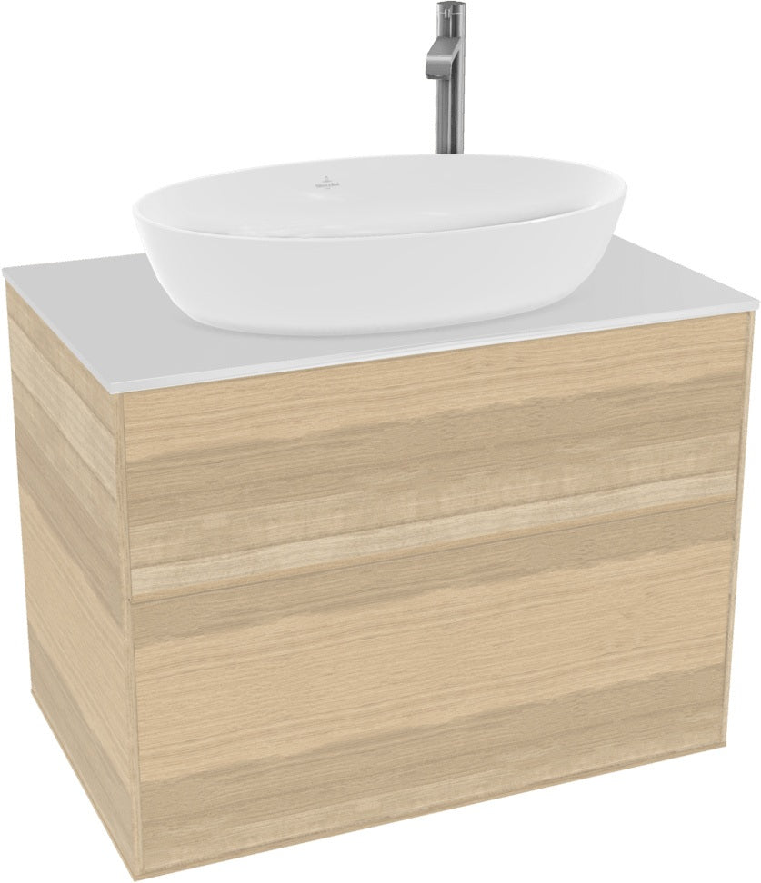 Villeroy & Boch Waschtischunterschrank Finion G8720 mit Beleuchtung und SoftClosing in Glossy White Lacquer