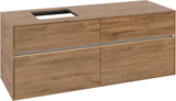 Villeroy & Boch Waschtischunterschrank Collaro C132 B0 1400 mm Kansas Oak mit Beleuchtung und SoftClosing