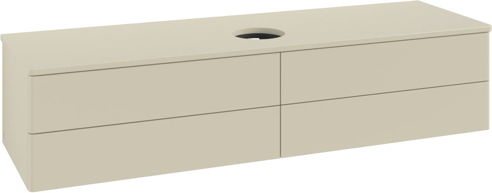 Villeroy & Boch Waschbeckenunterschrank Antao L25010 1600 mm Silk Grey Matt mit 4 Auszügen und LED-Beleuchtung