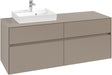 Villeroy & Boch Waschbeckenunterschrank Collaro C074 B0 1400 mm Taupe mit Beleuchtung und SoftClosing