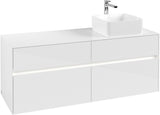 Villeroy & Boch Waschtischunterschrank Collaro C047 B0 1400 mm Glossy White mit Beleuchtung