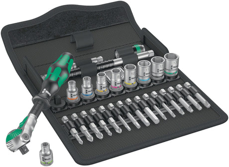 WERA Steckschlüsselsatz 8100 SA 6, 28-teilig, 1/4 Zoll, SW 5-13 mm, 72 Zähne