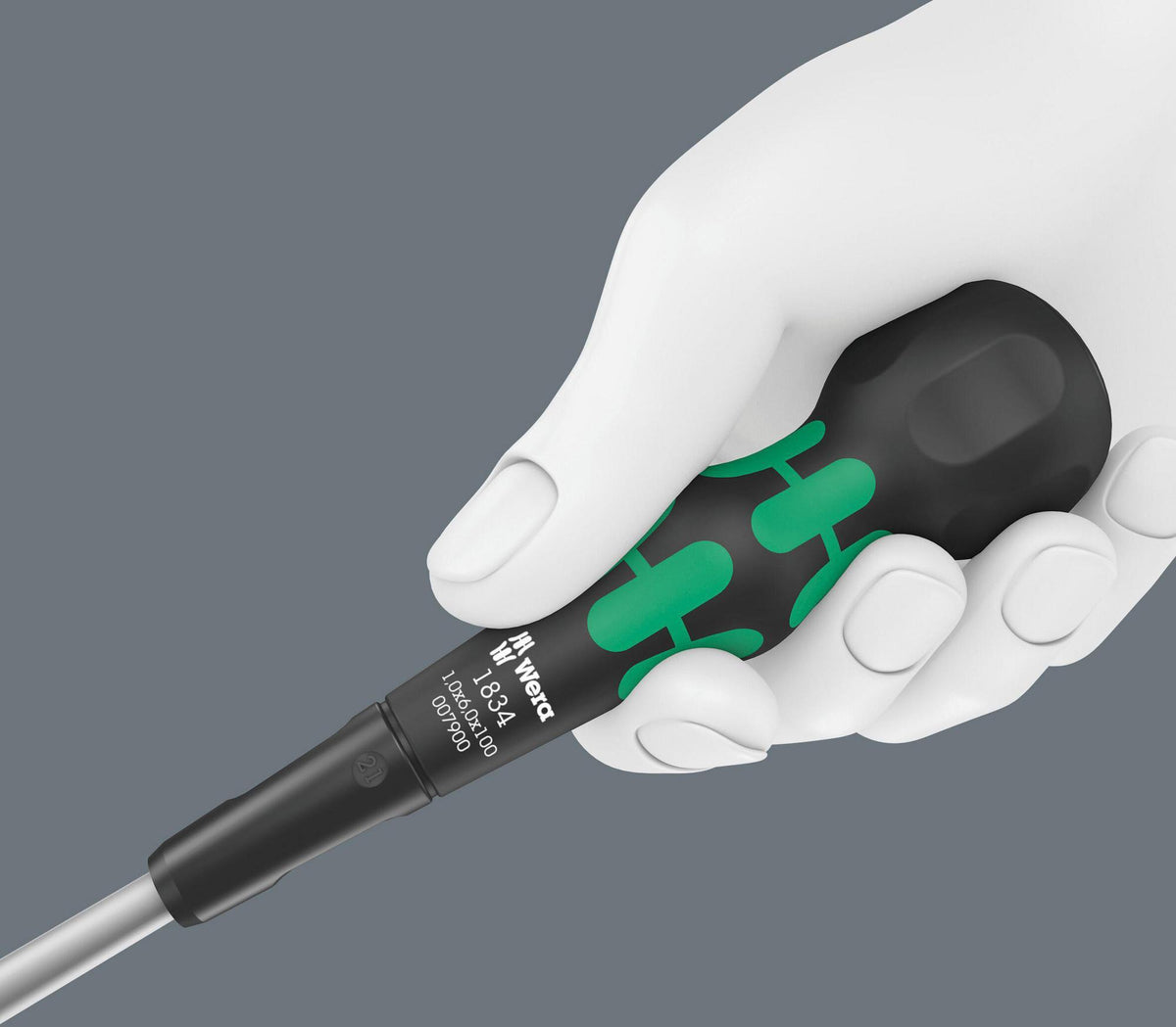 WERA Schraubendreher 1834 Schlitz 6 mm Lasertip Kraftform Ball-Grip für Feinmechanik