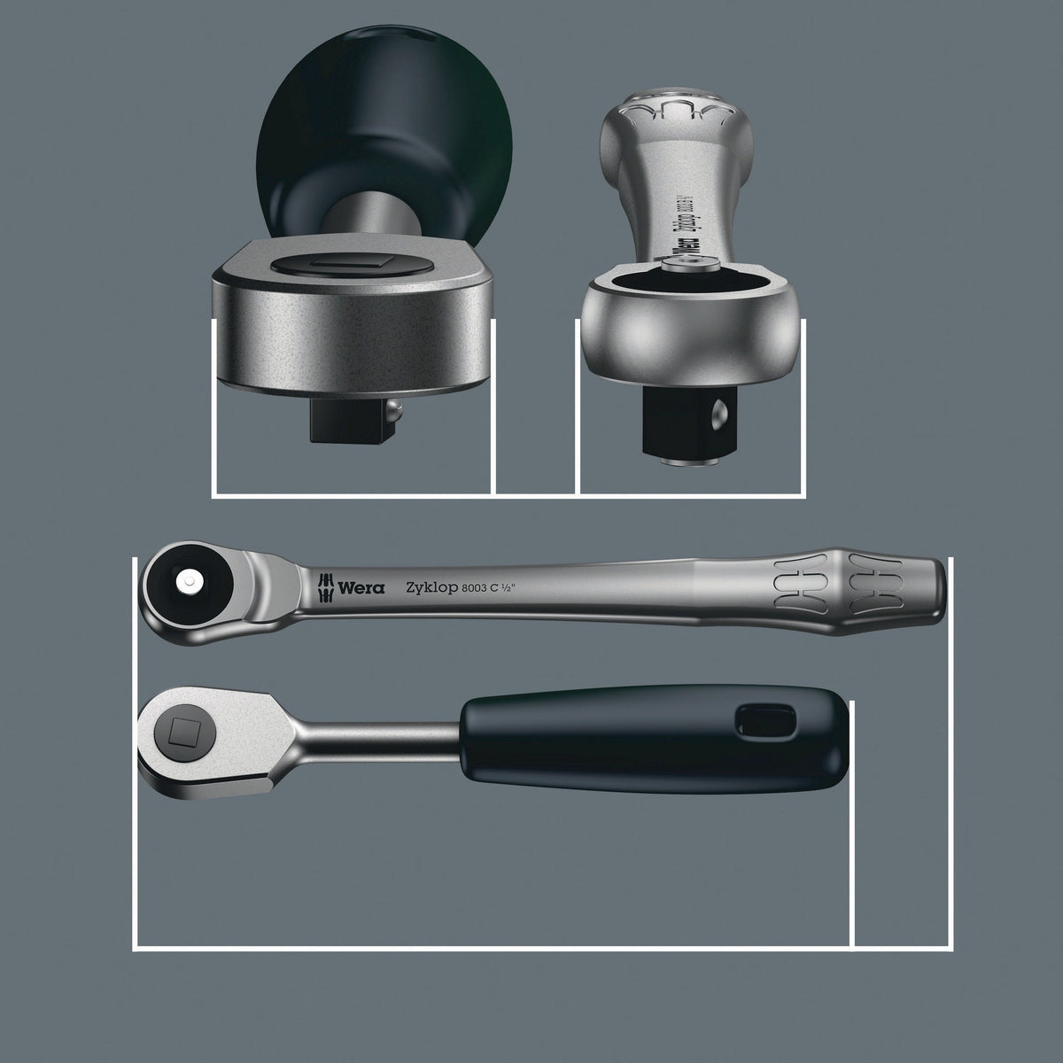 WERA Steckschlüsselsatz Zyklop Metal 29-tlg. 3/8 Zoll SW 8-19 mm mit 76-Zahn-Knarre