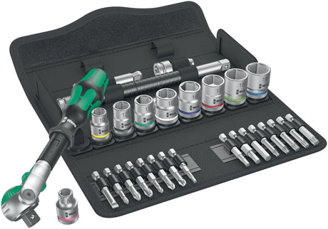 WERA Steckschlüsselsatz Zyklop Speed 29-teilig 3/8 Zoll SW 8-19 mm mit 72 Zähnen