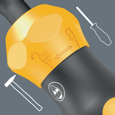 WERA Handgriff Kraftform Plus 921 Schlagschraubendreher mit Schlagkappe und 1/4" Außensechskant