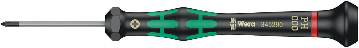 WERA Elektronik-Feinmechanik-Schraubendreher 2050 PH 1, Klingenlänge 80 mm, Kraftform-Micro-Griff