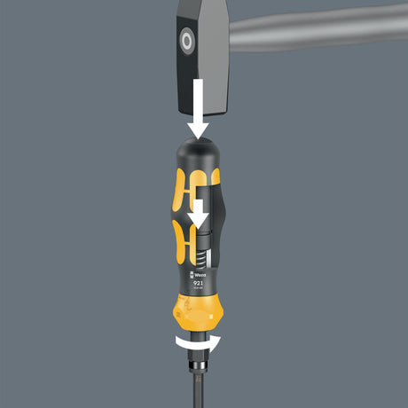 WERA Handgriff Kraftform Plus 921 Schlagschraubendreher mit Schlagkappe und 1/4" Außensechskant