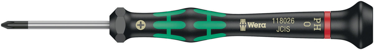 WERA Elektronik-Feinmechanik-Schraubendreher 2050 PH 1, Klingenlänge 80 mm, Kraftform-Micro-Griff