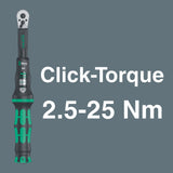 WERA Drehmomentschlüsselset Bicycle Set Torque 1 16-tlg. 2,5-25 Nm 1/4 Zoll
