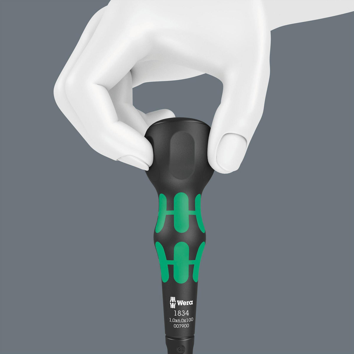 WERA Schraubendreher 1834 Schlitz 6 mm Lasertip Kraftform Ball-Grip für Feinmechanik